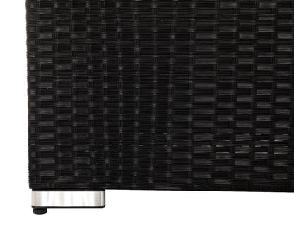 Ascot 2 Seater Rattan Garden Sofa in Black and Vanilla