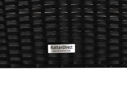 Ascot 2 Seater Rattan Garden Sofa in Black and Vanilla