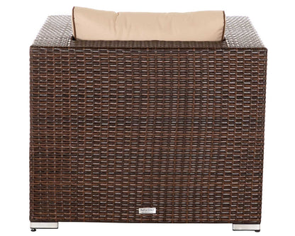 Ascot Rattan Garden Armchair in Chocolate Mix and Coffee Cream