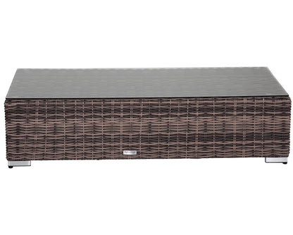 Monaco Ottoman in Truffle Brown and Champagne