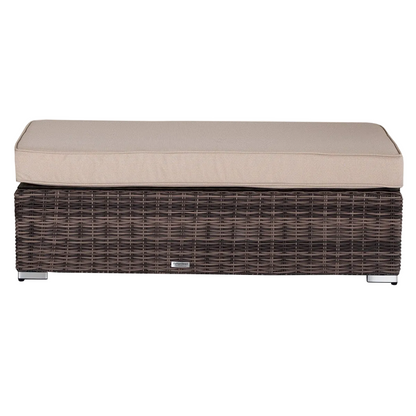 Monaco Ottoman in Truffle Brown and Champagne