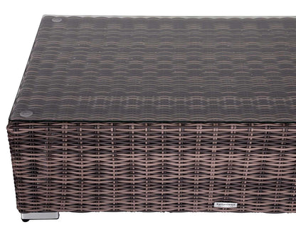 Monaco Ottoman in Truffle Brown and Champagne
