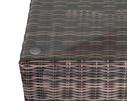 Monaco Ottoman in Truffle Brown and Champagne