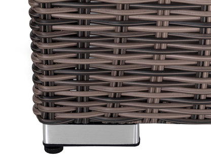Monaco Ottoman in Truffle Brown and Champagne