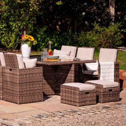 Rattan Garden Cube Sets