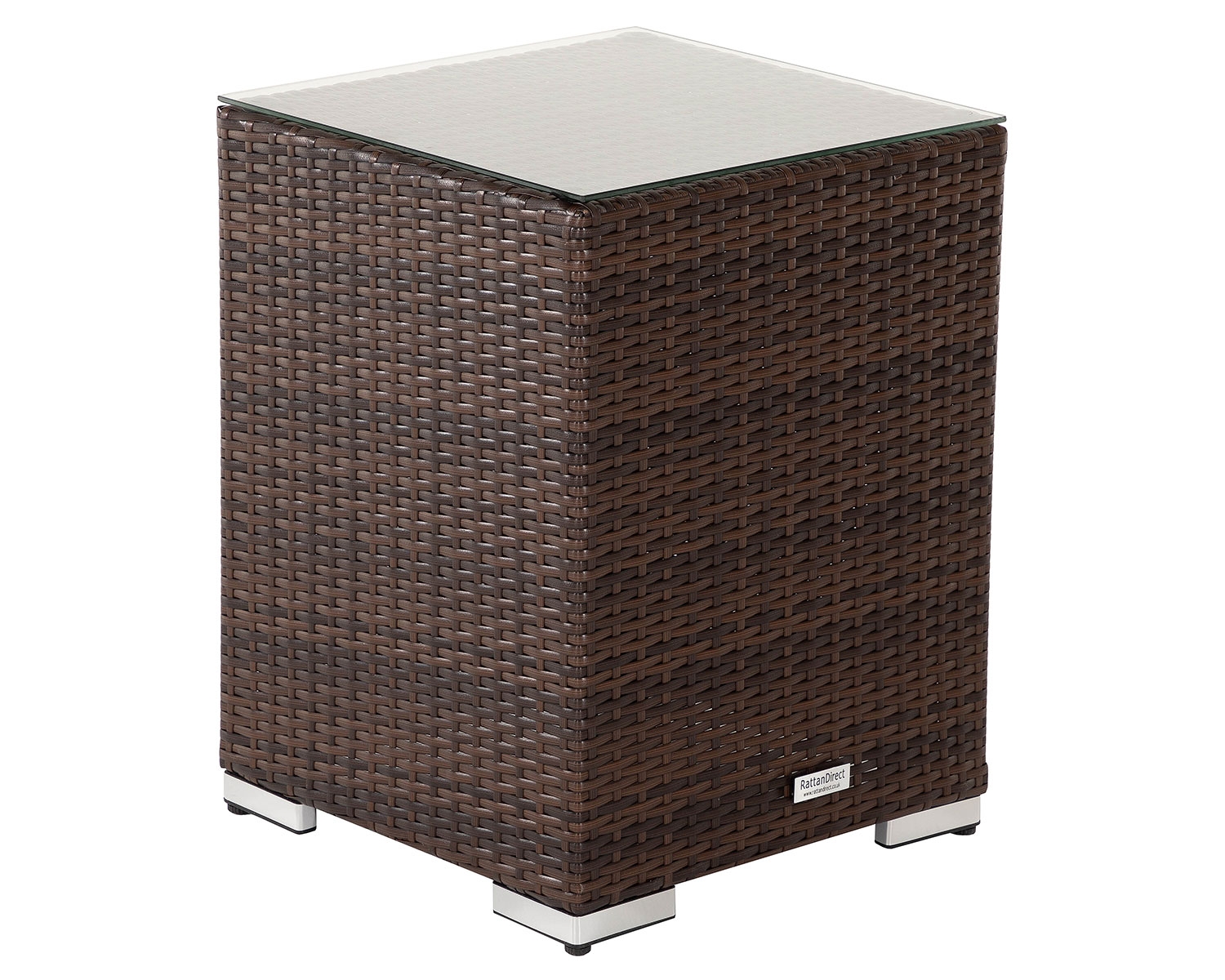 Product photograph of Rattan Garden Tall Square Side Table In Brown - Rattan Direct from Rattan Direct