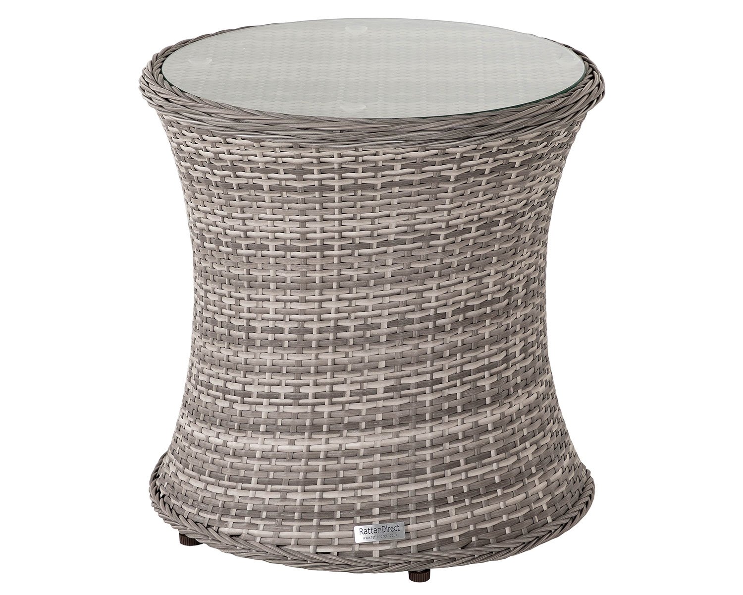 Product photograph of Rattan Garden Tall Round Side Table In Grey - Rattan Direct from Rattan Direct