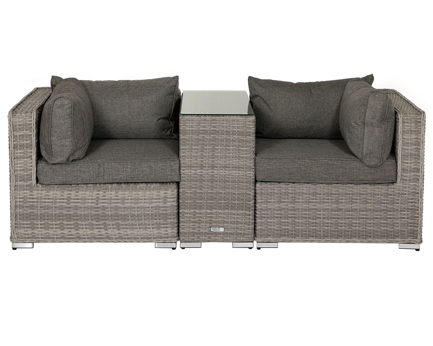 Rattan 2 Seat High Armed Bistro Set In Grey Florida Rattan Direct