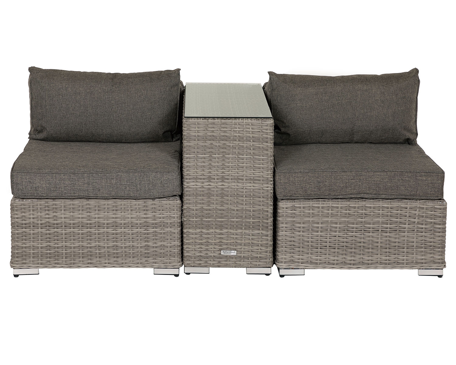 Product photograph of Rattan Garden High Armed 2 Seater Bistro Set In Grey - Florida - Rattan Direct from Rattan Direct