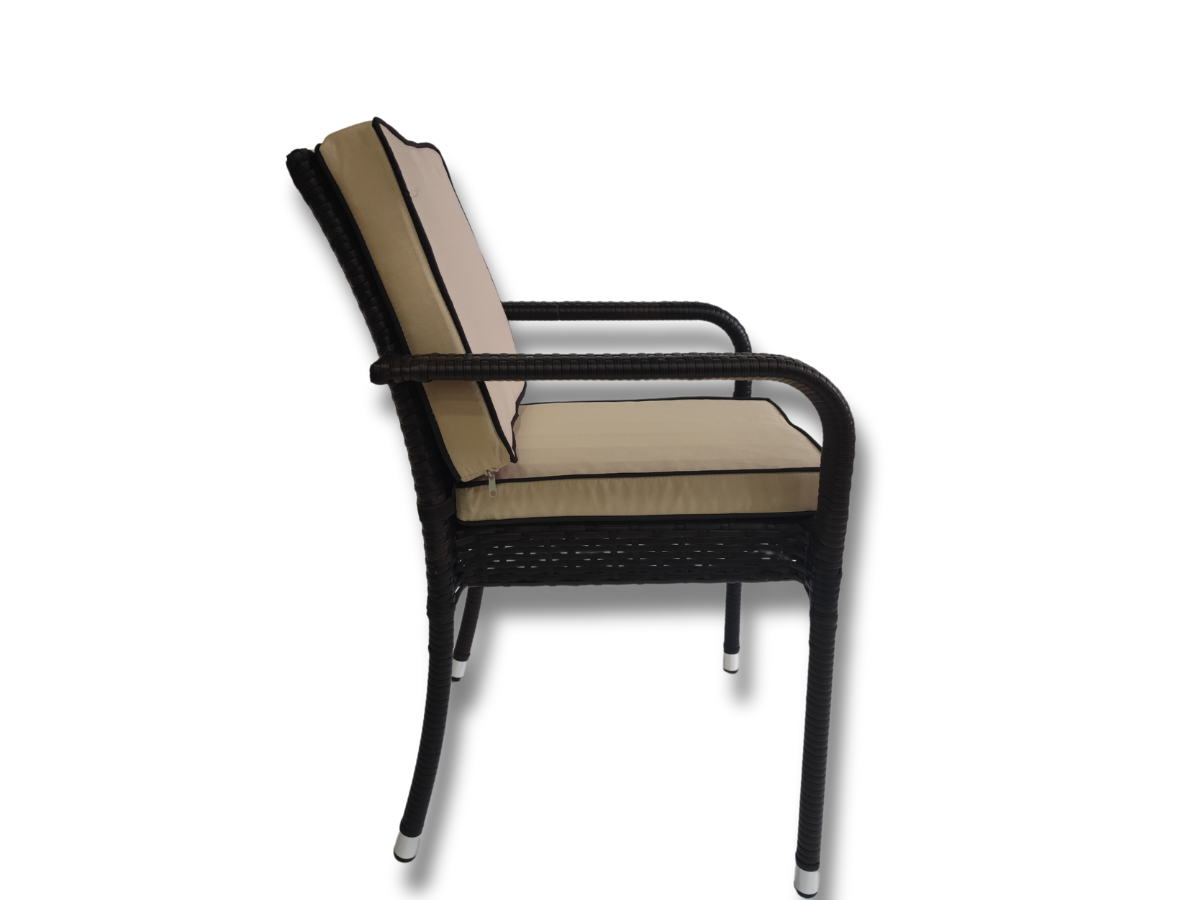 Back Cushion for Roma stackable Chair in Coffee Cream - Roma - Rattan Direct