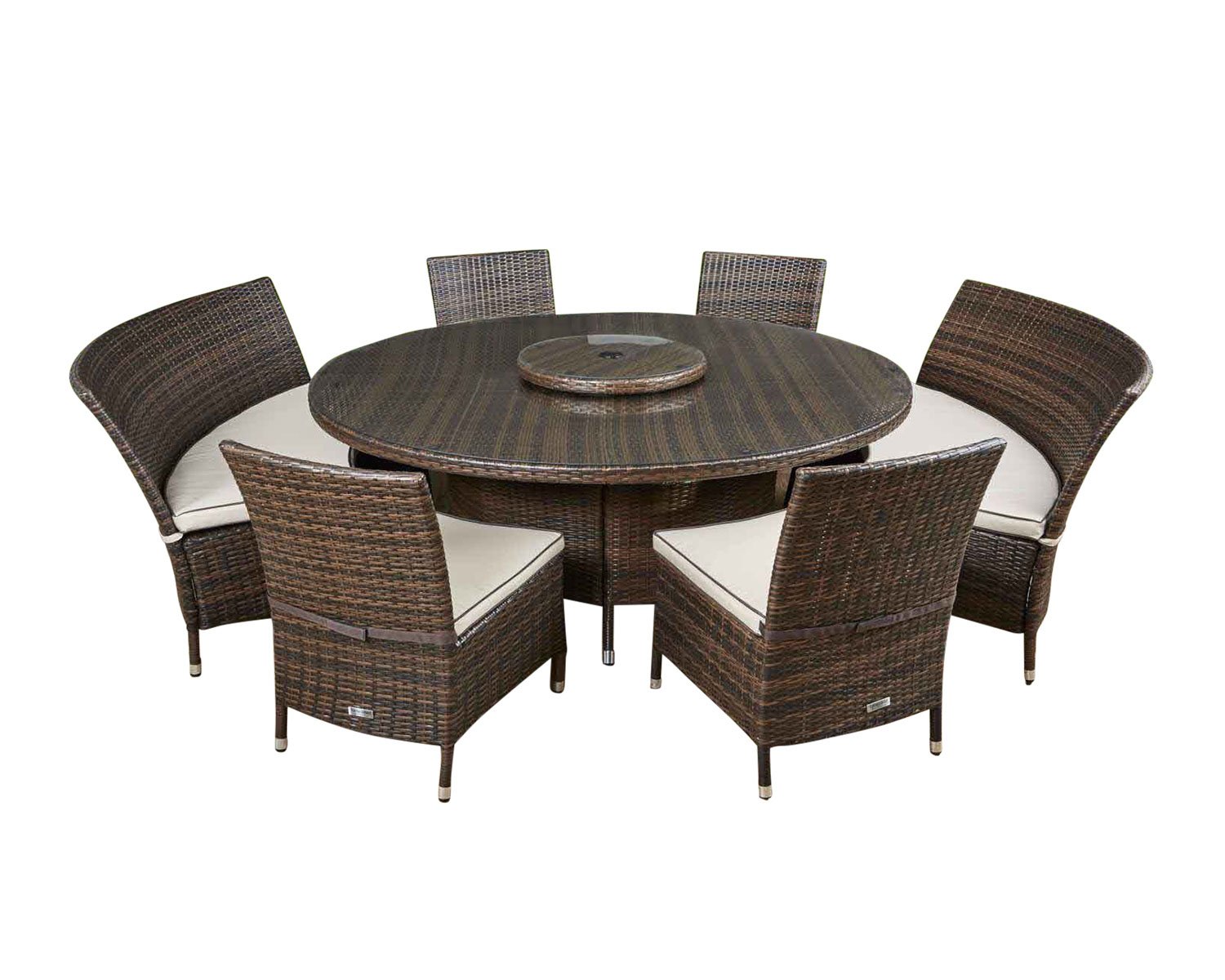 Product photograph of Oxford Dining Set In Brown - Rattan Direct from Rattan Direct