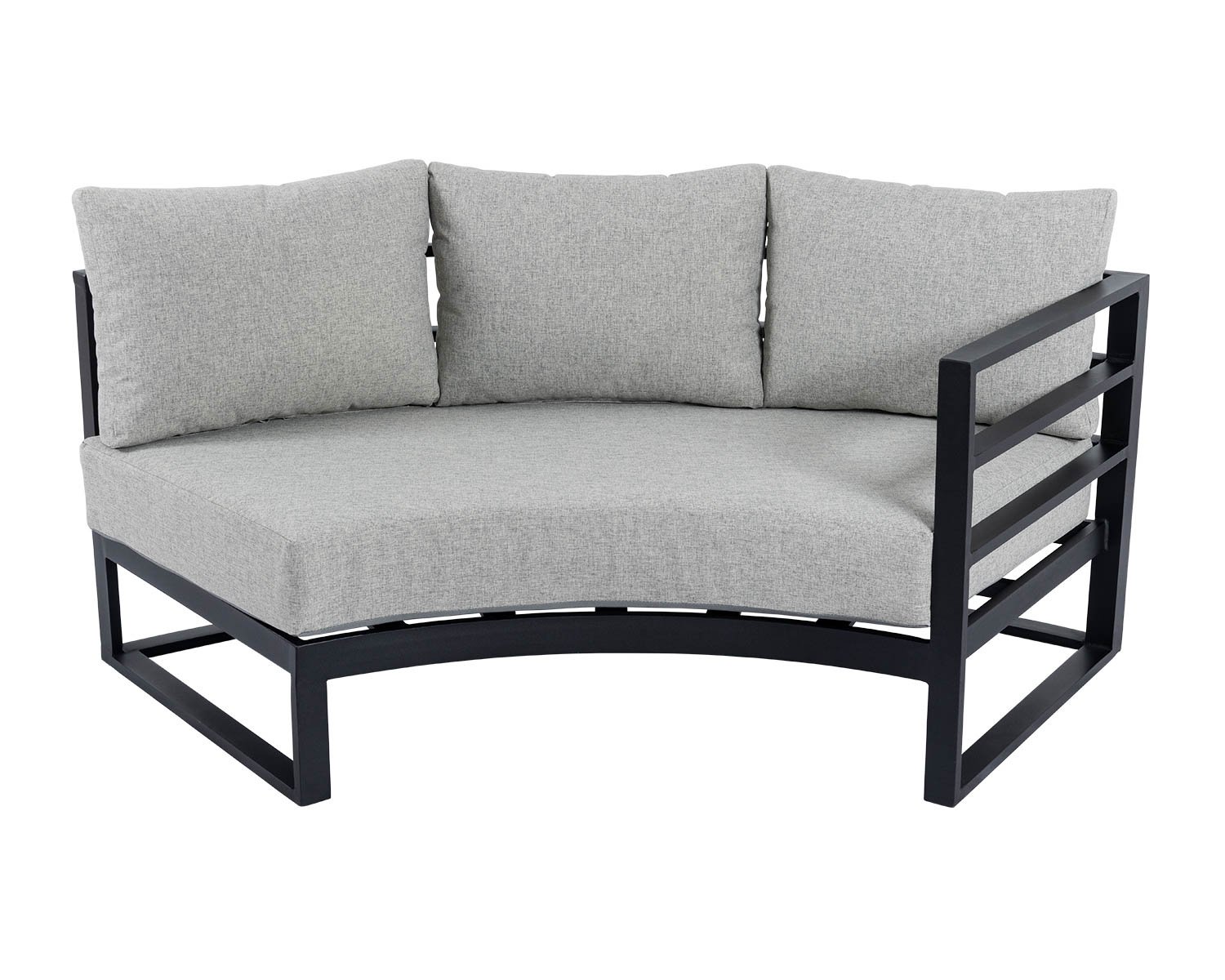Aluminium & Fabric Right-hand Garden Sofa in Grey - Alina