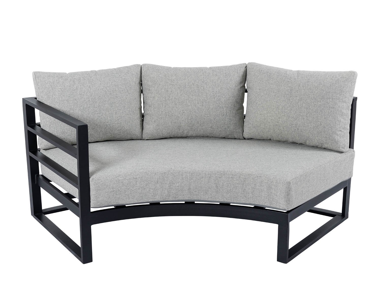 Aluminium & Fabric Left-hand Garden Sofa in Grey - Alina