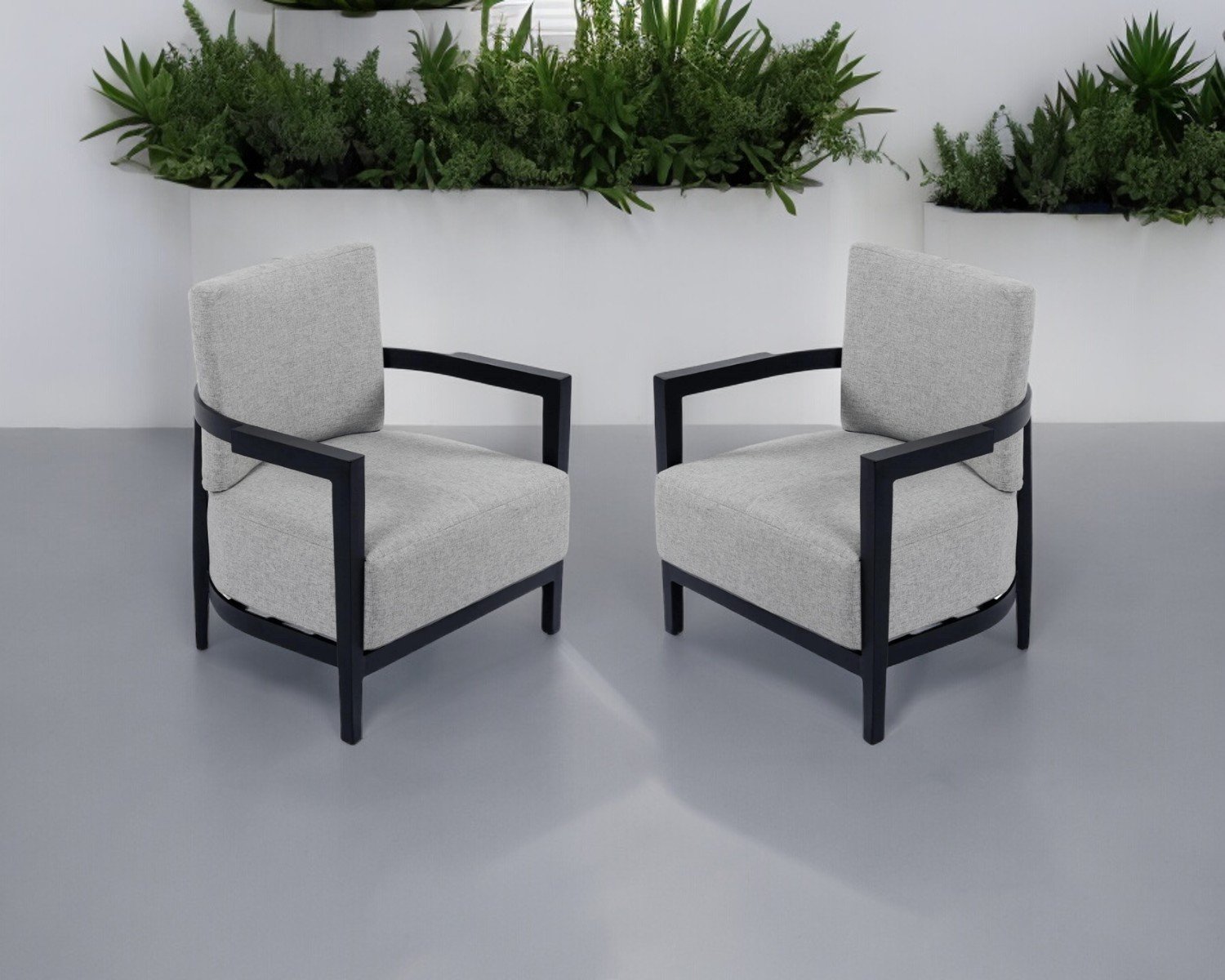 Pair Of Alina Aluminium Fabric Dining Chairs Rattan Direct
