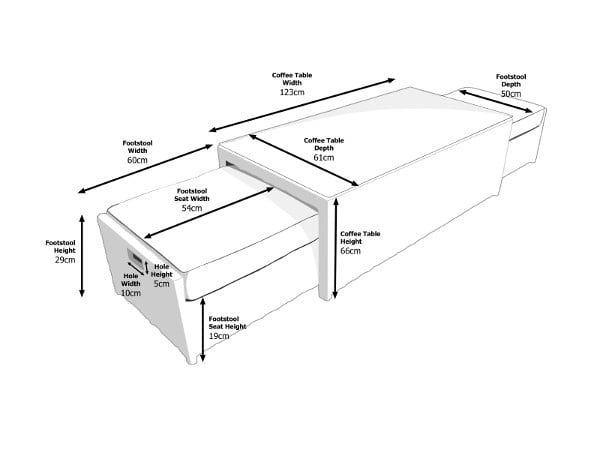 Dimensions of Ascot Coffee Table
