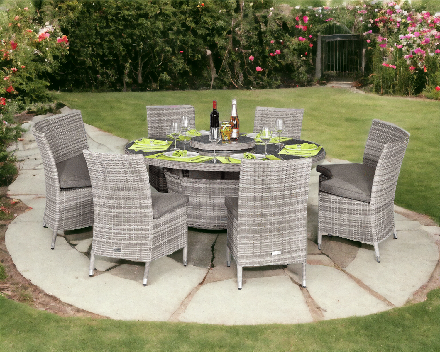 Product photograph of Oxford Rattan Garden Dining Set In Grey - Rattan Direct from Rattan Direct