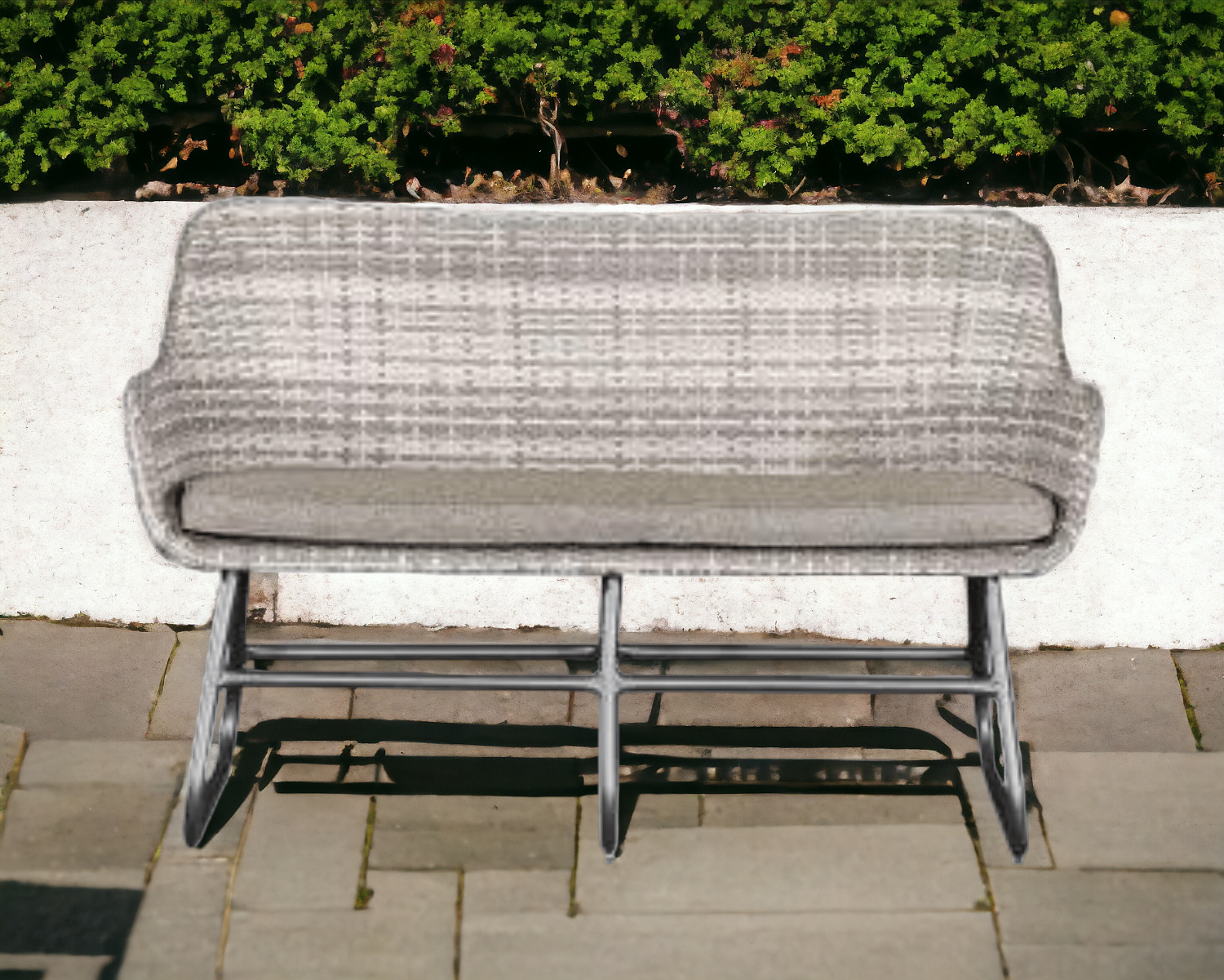 Product photograph of 2 Seater Rattan Garden Sofa In Grey - Vasto - Rattan Direct from Rattan Direct