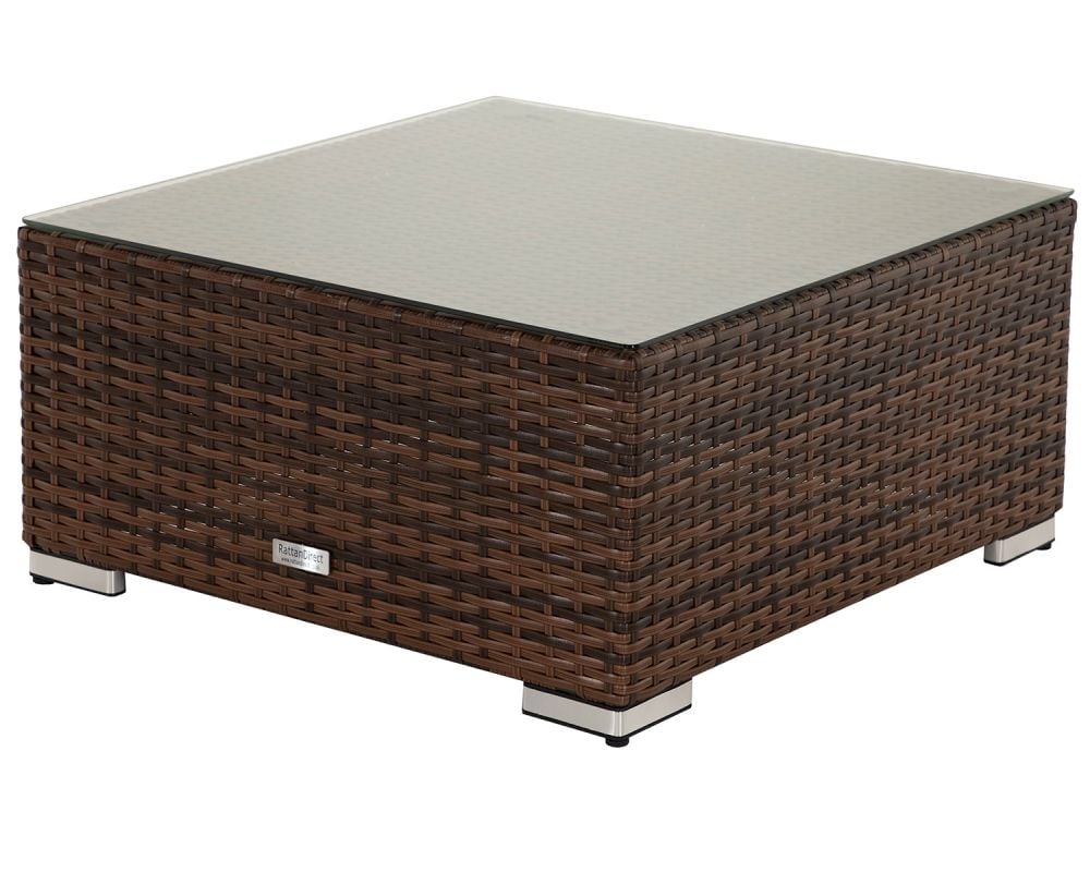 Brown wicker outdoor ottoman discount