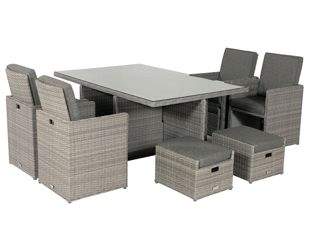 Rattan 5 piece cube set top