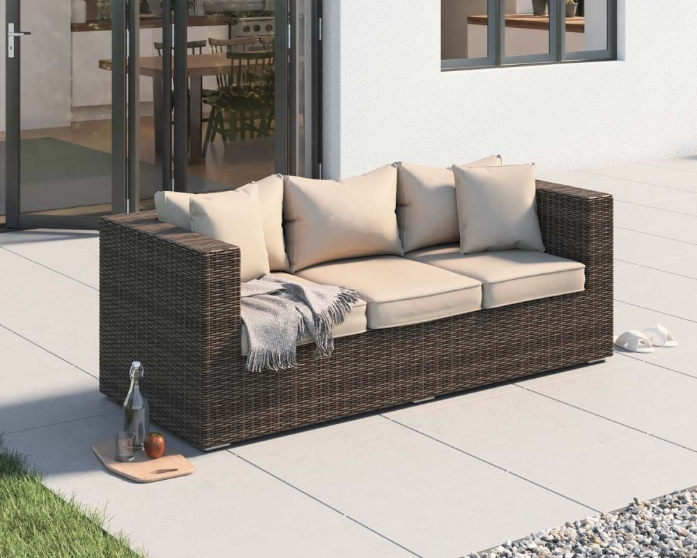 Rattan garden furniture 3 top seater sofa set