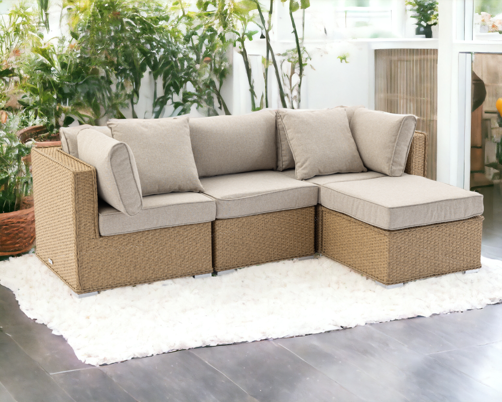 4 piece rattan sofa set with cushions 2025