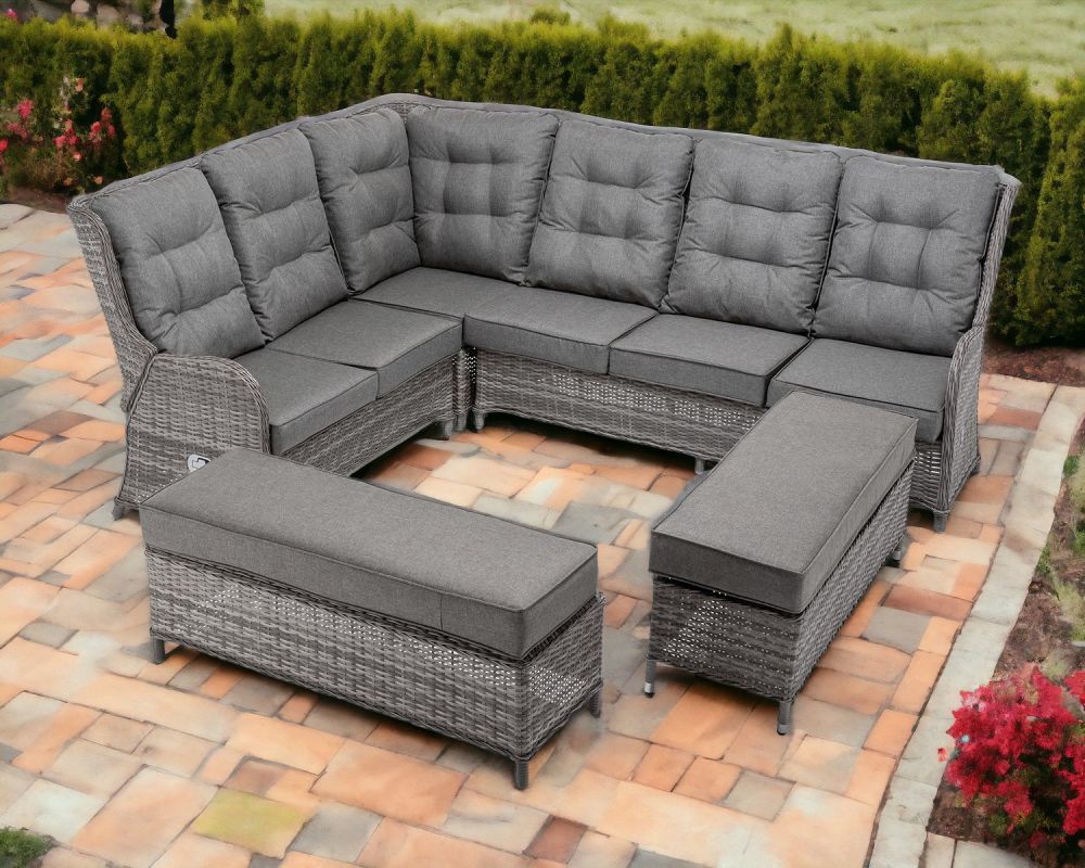 Rattan corner sofa with chair new arrivals