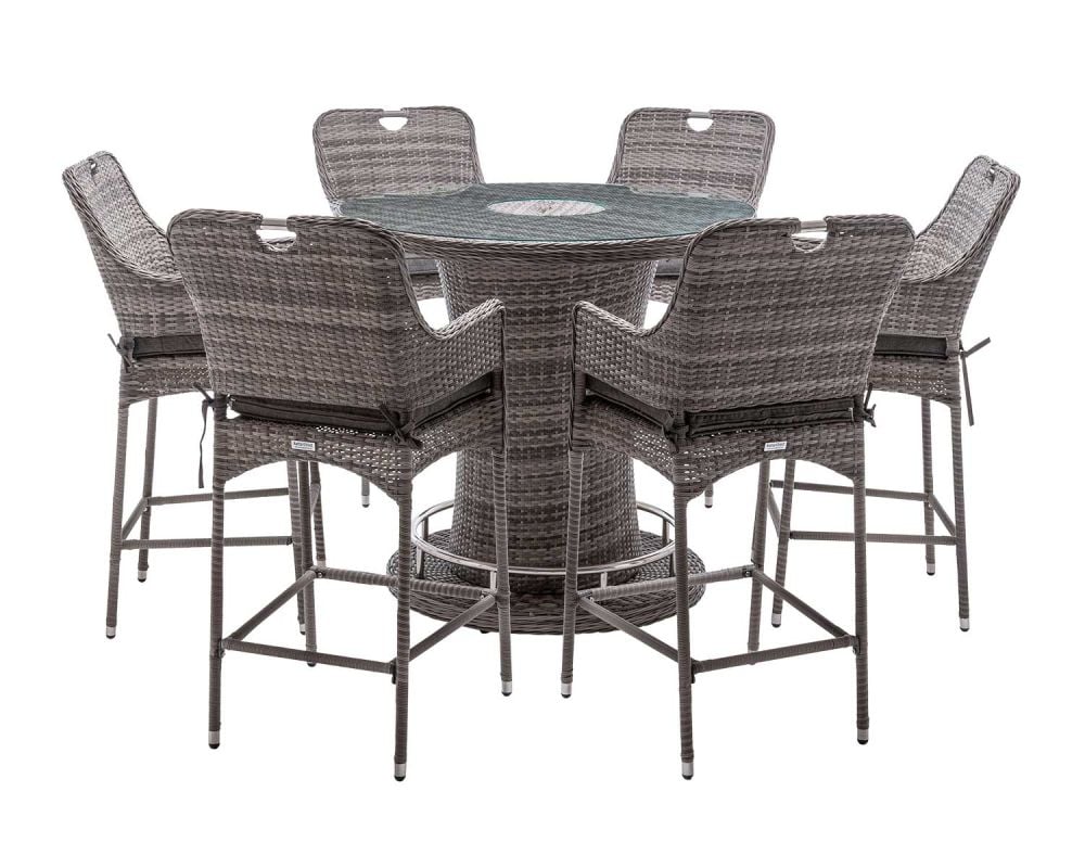 Rattan bar set grey online