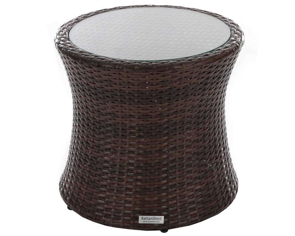 Tall rattan side shop table