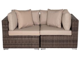 Florida Rattan Garden Armed High Bistro Set in Truffle and Champagne