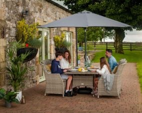 Riviera 4 Dining Chairs and Rectangular Dining Table in Grey
