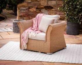 Lisbon Rattan Garden Armchair in Willow