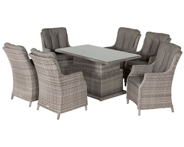 Riviera 6 Rattan Garden Dining Chairs, Grey Rattan Dining Chairs