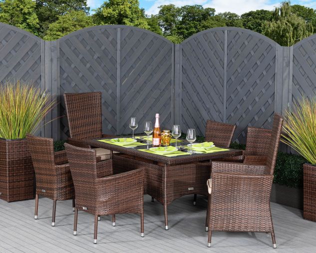 Non Reclining Rattan Garden Chairs, Small Rectangle Dining Table For 2
