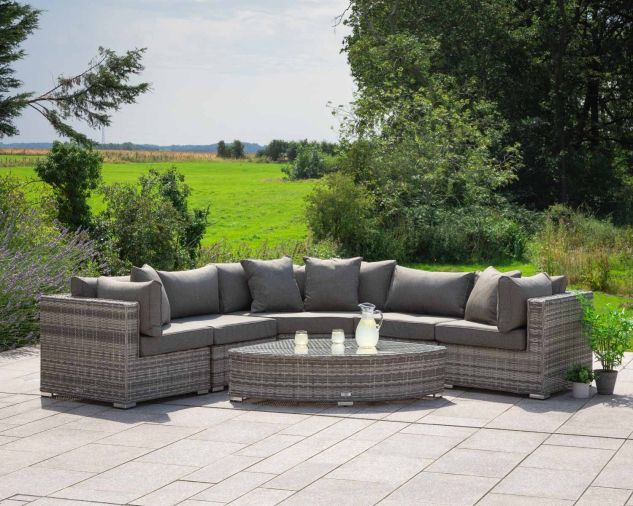 Grey 6 Piece Angled Corner Sofa Set Florida Range Rattan Direct - Build Your Own Rattan Furniture