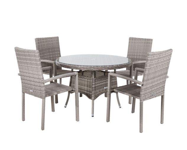 Rio 4 Stackable Chairs And Small Round, Small Round Dining Table 4 Chairs