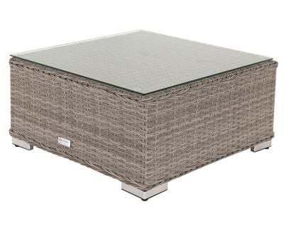 Florida Rattan Garden Ottoman / Coffee Table in Grey