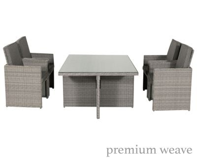Barcelona 4 Seater Cube Set in Grey