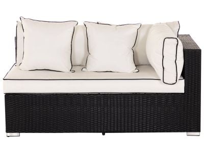 Monaco Left As You Sit Rattan Garden Sofa in Black and Vanilla