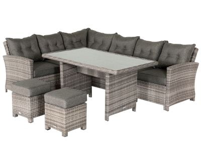 Sorrento Rattan Garden Corner Dining Set in Grey