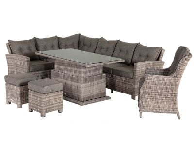 Cushion Set for Sorrento Corner Sofa Set, 2 Footstools + Chair in Grey