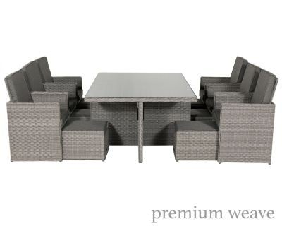 Barcelona 6 Seater Cube Set With Footstools in Grey