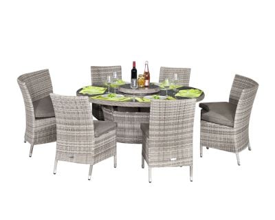 Oxford Rattan Garden Dining Set in Grey