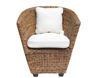 Abaca Indoor Tub Chair with Dark Colonial Feet