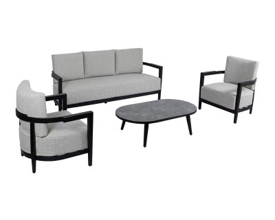 Alina Aluminium and Fabric 3 Seater Sofa Set