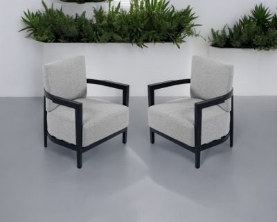 Pair of Alina Aluminium and Fabric Dining Chairs