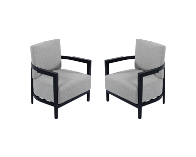 Pair of Alina Aluminium and Fabric Dining Chairs