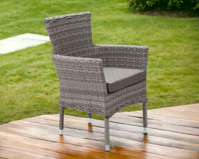 Cambridge Stackable Rattan Garden Chair in Grey