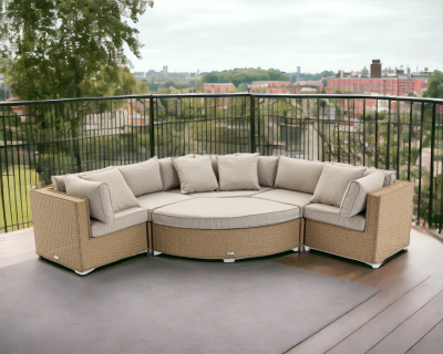 Florida 6 Piece Set with Extension and Ottoman Extension in Willow