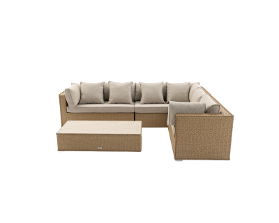 Monaco Rattan Garden Lefthand Corner Sofa Set in willow