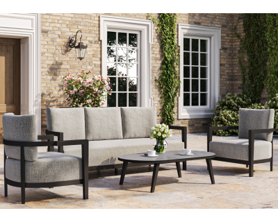 Alina Aluminium and Fabric 3 Seater Sofa Set